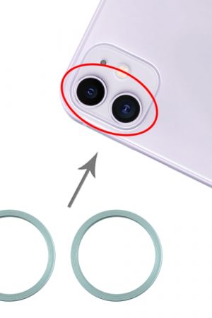 Anello di protezione in metallo con obiettivo in vetro per fotocamera posteriore da 2 pezzi per iPhone 11