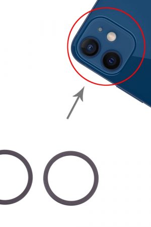 Anello di protezione in metallo con obiettivo in vetro per fotocamera posteriore da 2 pezzi per iPhone 12