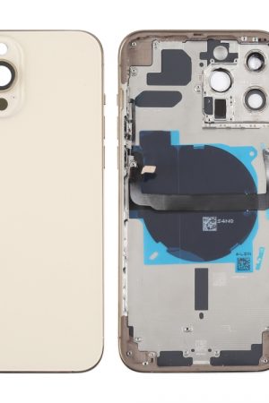 Per iPhone 13 Pro Max Cover posteriore batteria con tasti laterali, vassoio scheda, cavo di alimentazione + volume flessibile e modulo di ricarica wireless