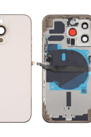 Per iPhone 13 Pro Cover posteriore batteria con tasti laterali, vassoio scheda, cavo flessibile di alimentazione + volume e modulo di ricarica wireless