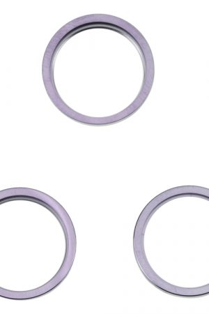 Per iPhone 14 Pro 3PCS Obiettivo in vetro per fotocamera posteriore Anello protettivo esterno in metallo