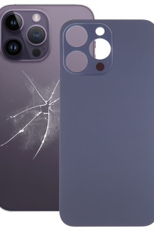 Copribatteria posteriore in vetro con foro grande per fotocamera di facile sostituzione per iPhone 14 Pro Max