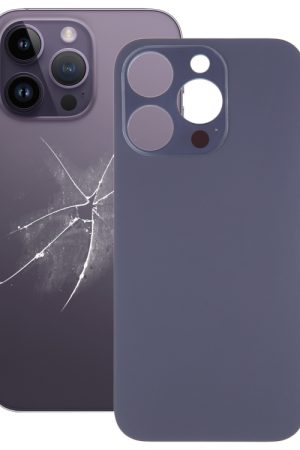 Copribatteria posteriore in vetro con foro grande per fotocamera di facile sostituzione per iPhone 14 Pro