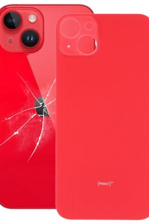 Per iPhone 14 Plus, coperchio della batteria posteriore in vetro con foro grande per fotocamera, facile da sostituire