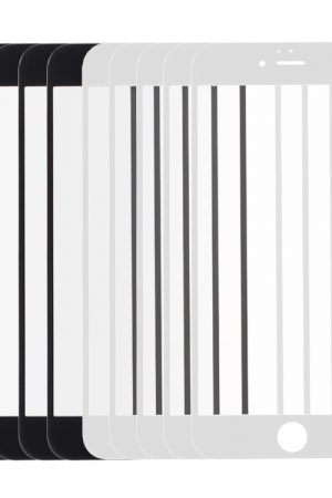 5 pezzi neri + 5 pezzi bianchi per iPhone 6s e 6, lente in vetro esterna per schermo anteriore