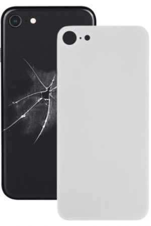 Copribatteria posteriore in vetro con foro grande per fotocamera di facile sostituzione con adesivo per iPhone 8