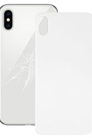 Copribatteria posteriore in vetro con foro grande per fotocamera di facile sostituzione con adesivo per iPhone X