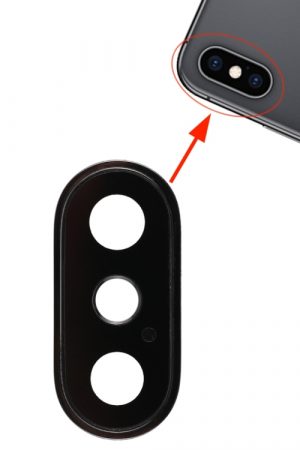 Cornice della fotocamera posteriore con copriobiettivo per iPhone XS / XS Max