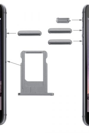 Vassoio scheda, tasto di controllo del volume, tasto di blocco schermo e interruttore di disattivazione audio, kit chiave vibrante per iPhone 6