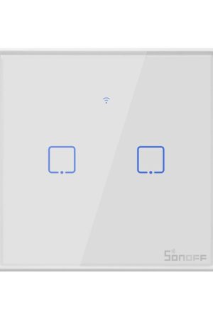 Sonoff T2 Touch Interruttore a parete con pannello in vetro temperato da 86 mm Interruttore tattile Smart Home, compatibile con Alexa e Google Home, CA 100 V-240 V, spina UK