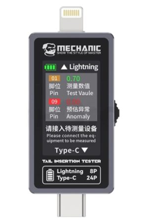 Mechanic T-824 Type-C to Lightning Tester di inserimento della coda con display digitale ad alta precisione