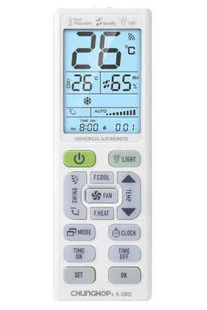 Telecomando universale per condizionatore d'aria CHUNGHOP K-3302E con torcia e retroilluminazione LCD