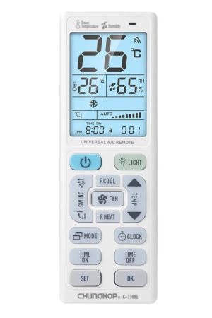 Telecomando universale per condizionatore d'aria CHUNGHOP K-3308E con torcia e retroilluminazione LCD