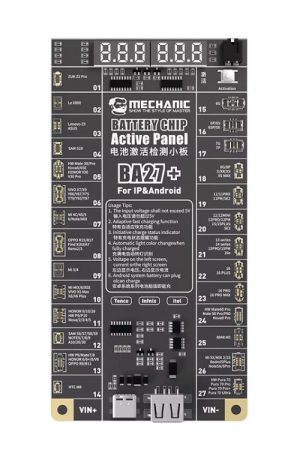 Scheda di attivazione chip batteria con uscita a bassa tensione Mechanic BA27+ da 4,2 V per iPhone 8-16 Pro Max / maggior parte dei dispositivi Android
