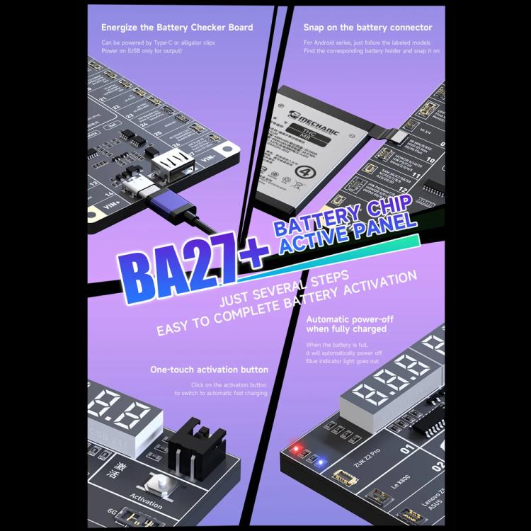 Scheda di attivazione chip batteria con uscita a bassa tensione Mechanic BA27+ da 4,2 V per iPhone 8-16 Pro Max / maggior parte dei dispositivi Android - immagine 5