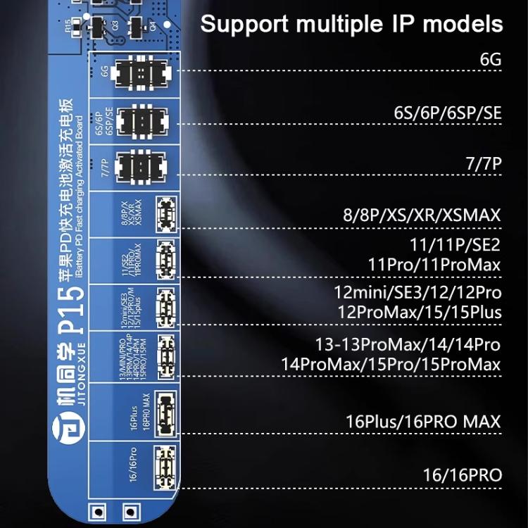Scheda di attivazione della ricarica della batteria senza smontaggio JTX P15 con ricarica PD per iPhone 6-16 Pro Max - immagine 7