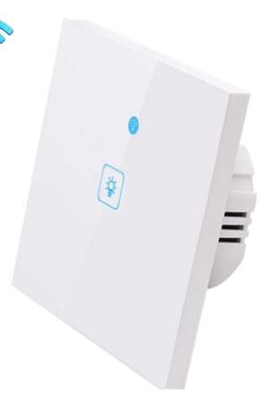 WS-EU-01 EWeLink APP e Touch Control 2A 1 Gang Interruttore a parete intelligente con pannello in vetro temperato, CA 90 V-250 V, spina UE