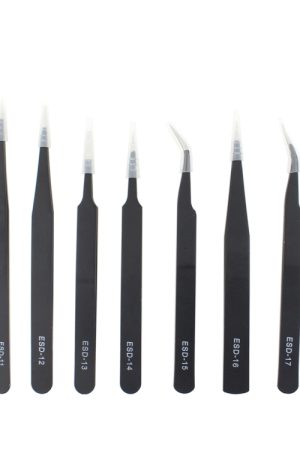 JIAFA JF-8118 9 in 1 set di pinzette di precisione antistatiche con borsa (nero)