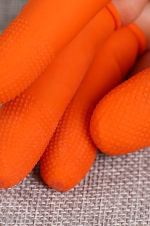 Guanti protettivi in lattice durevoli con punta delle dita antistatici e antiscivolo da 100 pezzi, dimensioni: L, 2,8 * 6,5 cm