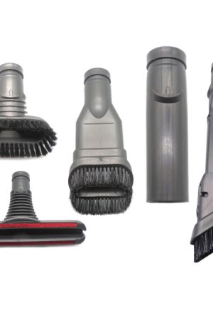 XD974 Spazzola rotonda 5 in 1 + 2 x Spazzola rigida + Spazzola per letto + Connettore per kit di parti per aspirapolvere Dyson