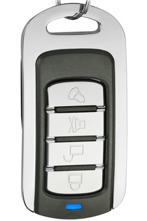 433 MHz Codice di apprendimento in metallo 4 tasti Telecomando per portiera del garage (nero + argento)