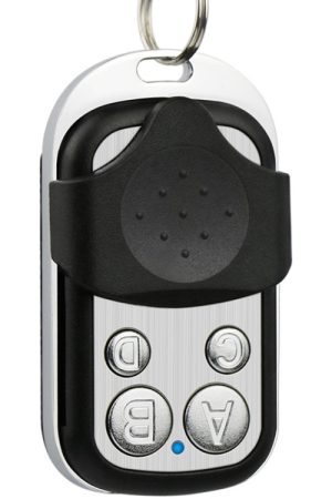 433MHz metallo Wireless apprendimento del codice 4 tasti di controllo remoto (nero + argento)
