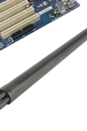 Spazzola antistatica per pulizia con manico tondo a 7 fasci elettronici, lunghezza: 12,2 cm (nero)