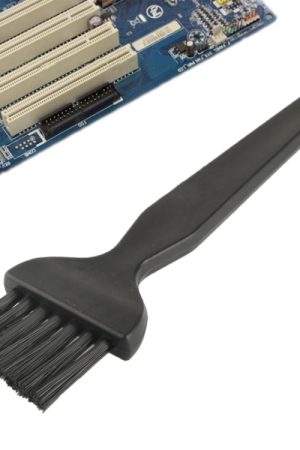 Spazzola per pulizia antistatica con manico piatto a 7 raggi per componenti elettronici, lunghezza: 14 cm (nero)