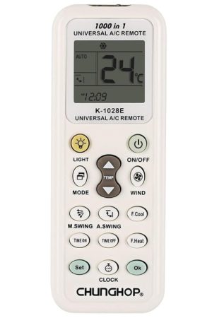 Chunghop K-1028E Telecomando universale A / C 1000 in 1 con torcia (bianco)