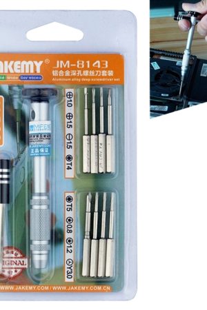 JAKEMY JM-8143 Kit di strumenti per cacciavite multifunzione in lega di alluminio 10 in 1