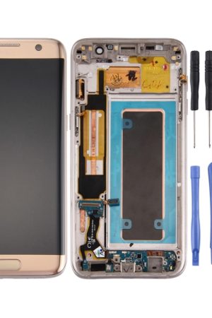 Per Galaxy S7 Edge / G935A Schermo LCD originale e digitalizzatore assemblaggio completo con telaio, scheda porta di ricarica, pulsante volume e pulsante di accensione