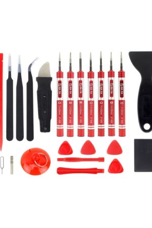 JIAFA JF-8175 28 in 1 kit di strumenti di riparazione elettronica con borsa portatile per riparare telefoni cellulari, iPhone, MacBook e altro