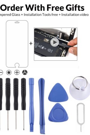 11 in 1 kit di riparazione e regali (4 x cacciavite + 2 x aste di smontaggio + 2 x triangolo su fette spesse + 1 x espulsore + 1 x mandrino + 1 x vetro temperato)