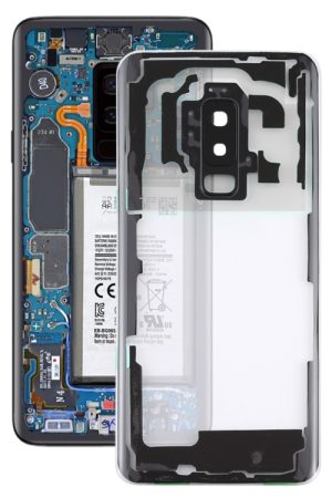 Per Samsung Galaxy S9+ / G965F G965F/DS G965U G965W G9650 Cover posteriore batteria trasparente con copriobiettivo fotocamera