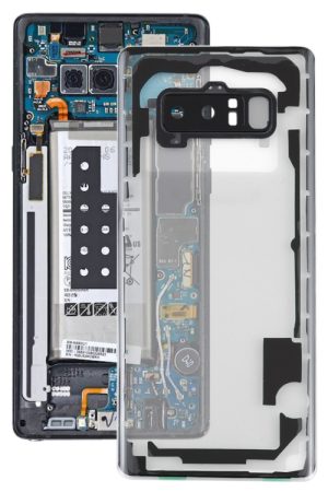 Per Samsung Galaxy Note 8 / N950F N950FD N950U N950W N9500 N950N Cover posteriore batteria trasparente con copriobiettivo fotocamera