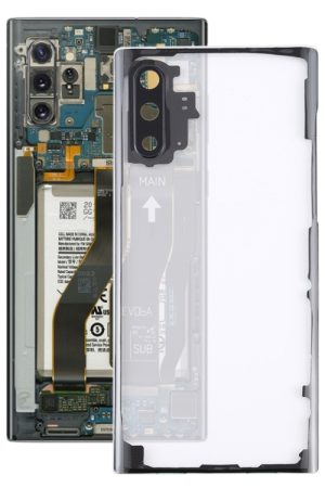 Per Samsung Galaxy Note 10 N970 N9700 Cover posteriore batteria trasparente con copriobiettivo fotocamera