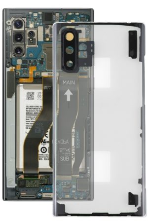 Per Samsung Galaxy Note 10+ N975 N9750 Cover posteriore batteria trasparente con copriobiettivo fotocamera