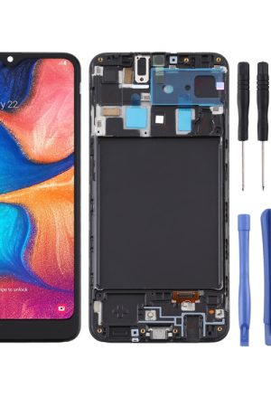 Schermo LCD in materiale TFT e digitalizzatore assemblaggio completo con cornice per Samsung Galaxy A20 / SM-A205F (versione UE)