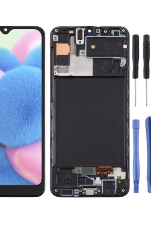 Schermo LCD in materiale TFT e digitalizzatore assemblaggio completo con cornice per Samsung Galaxy A30s