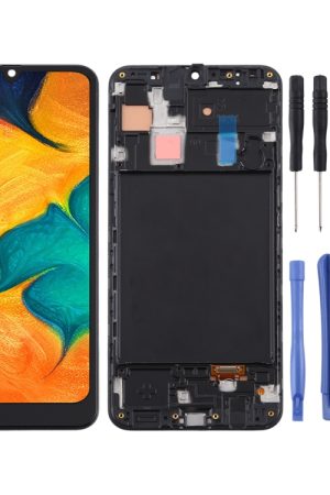 Schermo LCD in materiale TFT e digitalizzatore assemblaggio completo con cornice per Samsung Galaxy A30