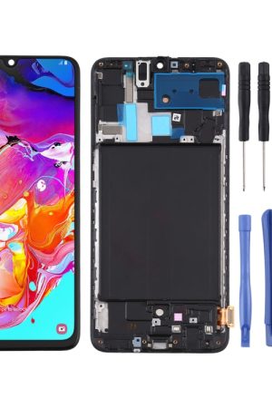 Schermo LCD in materiale TFT e digitalizzatore assemblaggio completo con cornice per Samsung Galaxy A70 (non supporta l'identificazione delle impronte digitali)