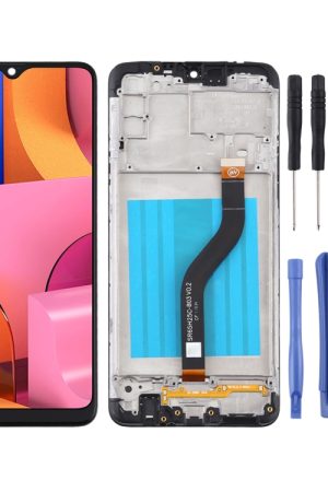 Schermo LCD e digitalizzatore assemblato completo con cornice per Samsung Galaxy A20s