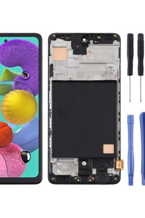 Schermo LCD in materiale TFT e digitalizzatore assemblaggio completo con cornice per Samsung Galaxy A51 4G