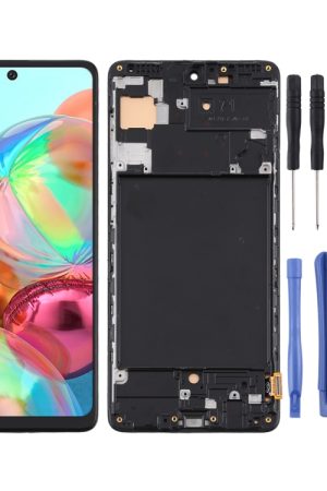 Schermo LCD in materiale TFT e digitalizzatore assemblaggio completo con cornice (non supporta l'identificazione delle impronte digitali) per Samsung Galaxy A71 / SM-A715
