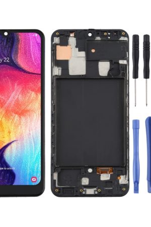 Schermo LCD TFT per Samsung Galaxy A50 (edizione USA) SM-A505U digitalizzatore assemblaggio completo con cornice