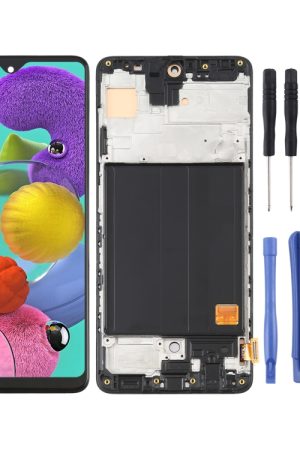 Schermo LCD in materiale OLED e digitalizzatore assemblaggio completo con cornice per Samsung Galaxy A51 4G SM-A515 (6,36 pollici)
