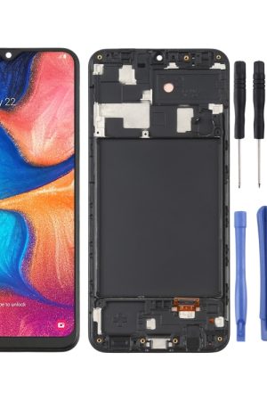 Schermo LCD in materiale OLED e digitalizzatore assemblaggio completo con cornice per Samsung Galaxy A20 SM-A205