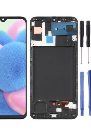 Schermo LCD Super AMOLED originale per Samsung Galaxy A30s Digitizer Assemblaggio completo con cornice