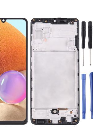 Schermo LCD originale Super AMOLED per Samsung Galaxy A32 SM-A325 (versione 4G) digitalizzatore assemblaggio completo con cornice