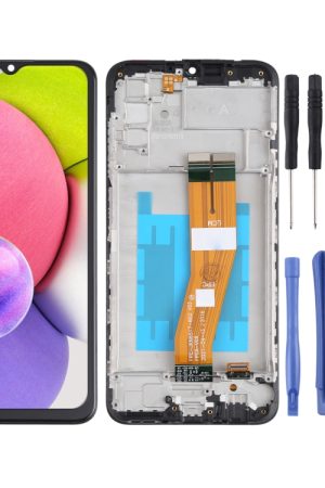 Schermo LCD originale e digitalizzatore Assemblaggio completo con cornice per Samsung Galaxy A03s SM-A037F